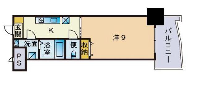 ロイヤル博多駅前(1K/12階)の間取り写真