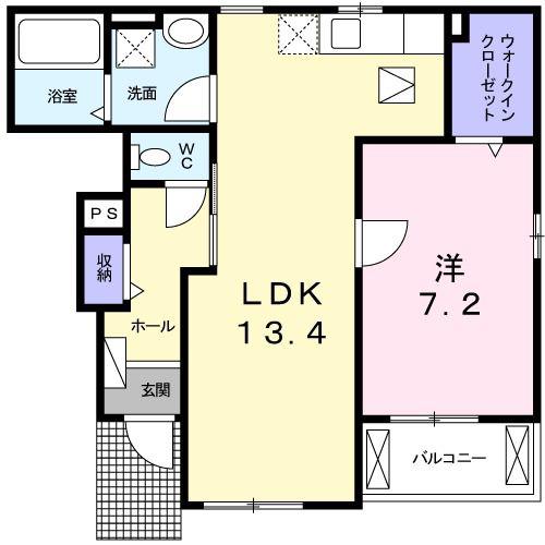 ベルフォー(1LDK/1階)の間取り写真