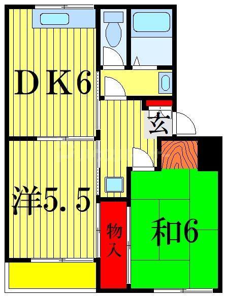 タウンコートダイキ(2DK/3階)の間取り写真