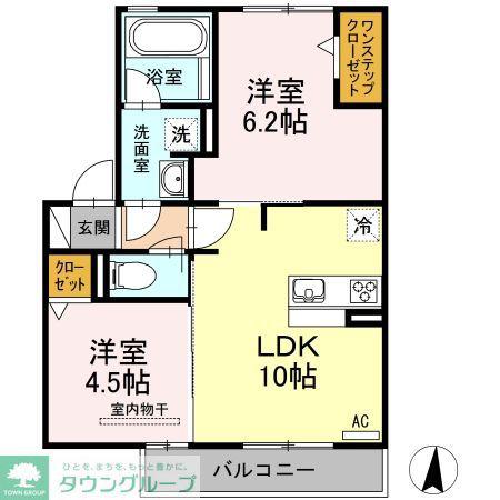 アビタシオン横井(2LDK/2階)の間取り写真