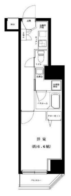 グランフォース入谷(1K/6階)の間取り写真