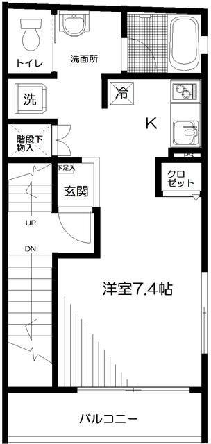 TMG市谷(ワンルーム/2階)の間取り写真