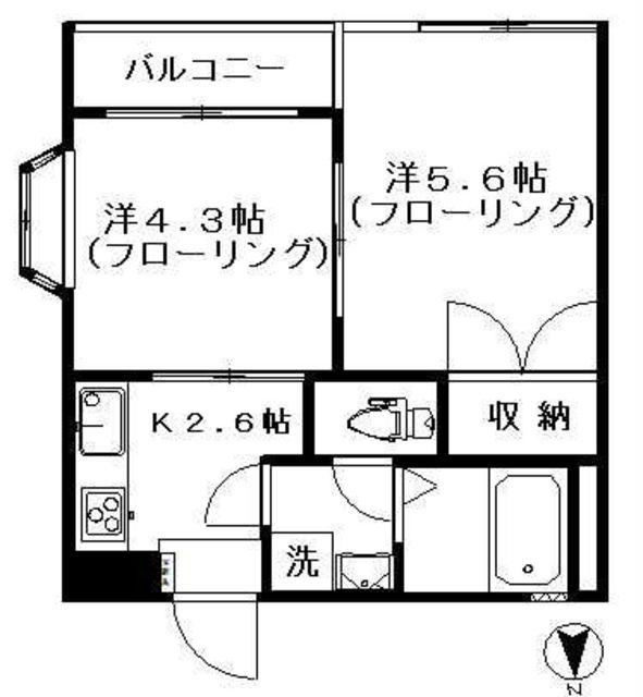 サンブルーム(2K/1階)の間取り写真