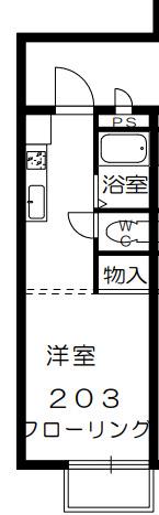 クレスト新在家(1K/1階)の間取り写真