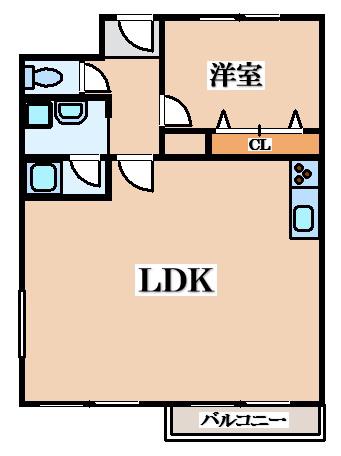 ウエストプラザ(1LDK/5階)の間取り写真