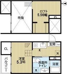 ATLAUS道徳(ワンルーム/1階)の間取り写真