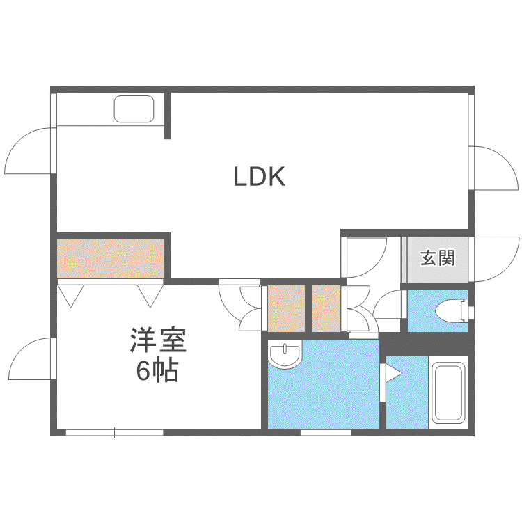 ルースキーAKEMI(1LDK/2階)の間取り写真