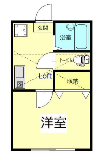 カシータ菊名(1K/2階)の間取り写真