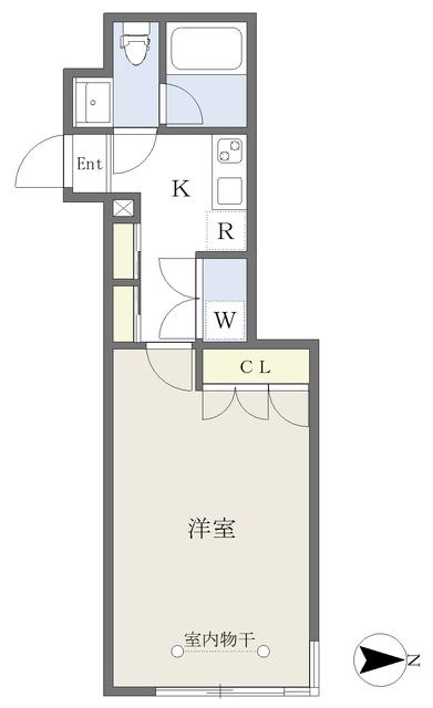 COZY茶屋ヶ坂(1K/1階)の間取り写真