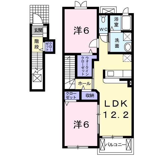 グレイス レジデンスK I(2LDK/2階)の間取り写真