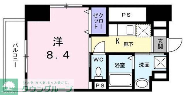 アベリア(1K/2階)の間取り写真