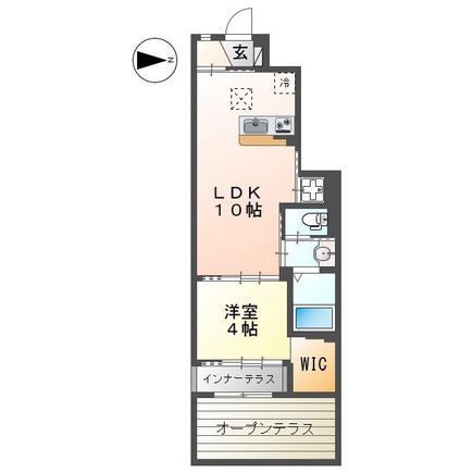 PRUNIER(1LDK/1階)の間取り写真