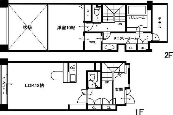 デュプレックス仙台(1LDK/3階)の間取り写真