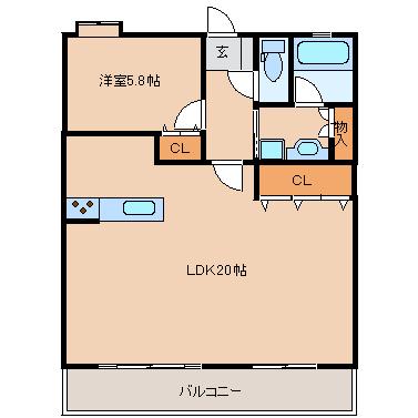 エイルマンション諏訪野(1LDK/3階)の間取り写真