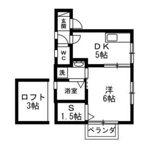 ディライト ホーム(1DK/2階)の間取り写真