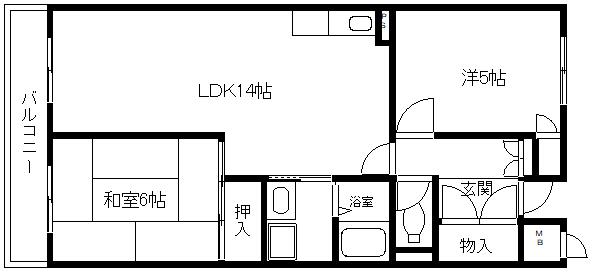 サンクレスト青葉台(2LDK/2階)の間取り写真