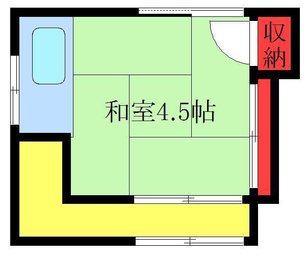 上地荘A(ワンルーム/2階)の間取り写真