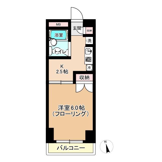 ライフイン玉川(1K/5階)の間取り写真