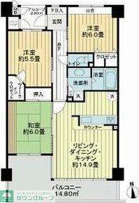 サーパス大友第2(3LDK/3階)の間取り写真