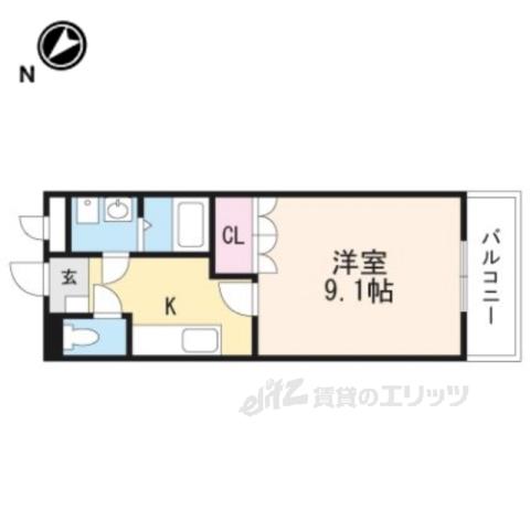 シンフォニー田園(1K/1階)の間取り写真