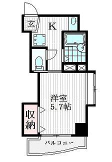 ウエルス東駒形(1K/8階)の間取り写真