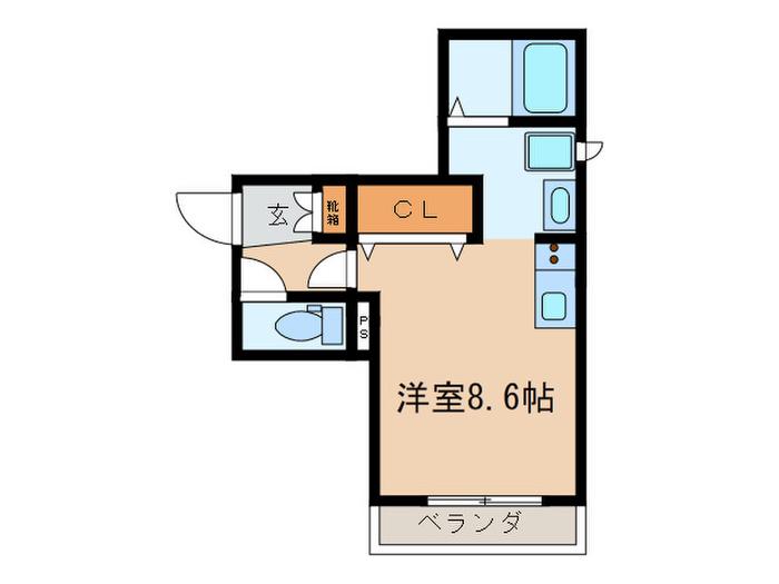 RI ICHIBAGI(ワンルーム/1階)の間取り写真
