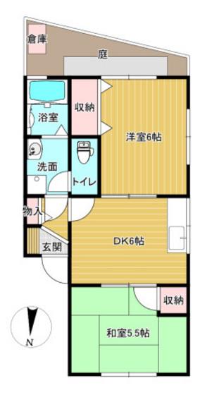 セジュール松尾(2DK/1階)の間取り写真