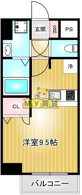 プレサンス上前津リラシス(ワンルーム/11階)の間取り写真