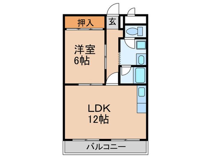 メジューム住吉(1LDK/3階)の間取り写真