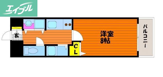 スタシオン南(1K/10階)の間取り写真