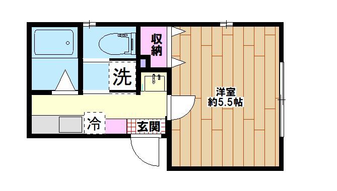 サンライズ谷塚(1K/1階)の間取り写真