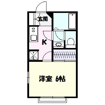 サンハイツ溝ノ口(1K/2階)の間取り写真