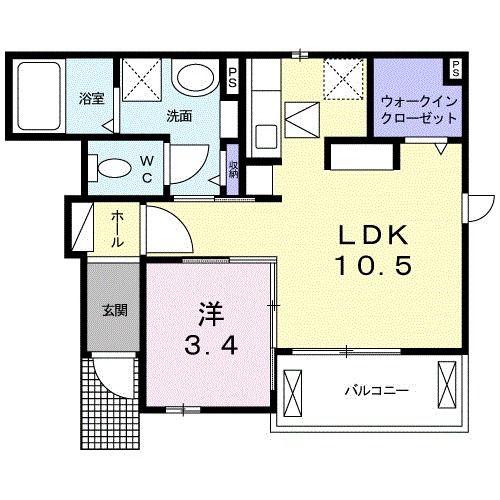 フェリーチェ(1LDK/1階)の間取り写真
