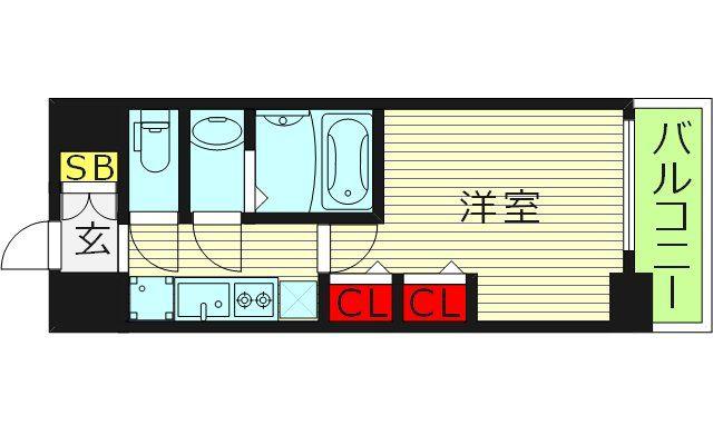 THE SENSE RESIDENCE 新深江(1K/8階)の間取り写真