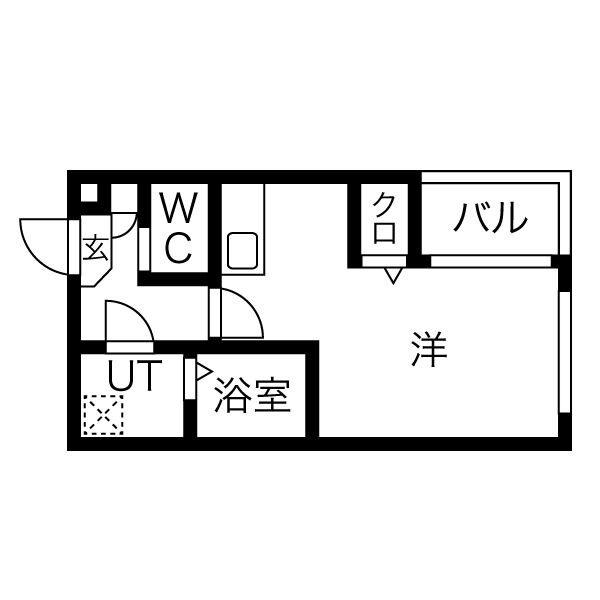 ハーモニーテラス城木町III(1K/3階)の間取り写真