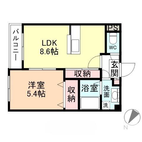 ラピスラズリVII(1LDK/2階)の間取り写真