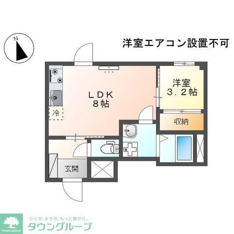 ANGE EAU(1LDK/1階)の間取り写真