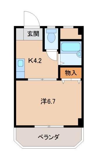 アンビアンテ田中町(1K/9階)の間取り写真