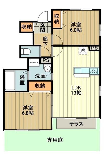 PRASERT HOUSE(2LDK/1階)の間取り写真