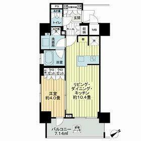 レックスお花茶屋ツインレジデンスウエスト(1LDK/11階)の間取り写真