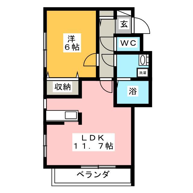 メゾンボヌール(1LDK/2階)の間取り写真