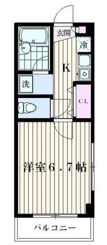 殿山IVY(1K/3階)の間取り写真