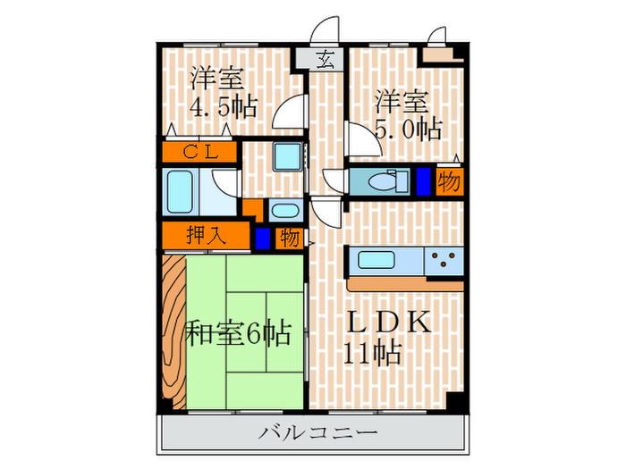 フォーチュン淀(3LDK/3階)の間取り写真