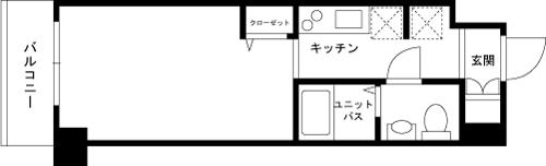 ステージグランデ蒲田(1K/2階)の間取り写真