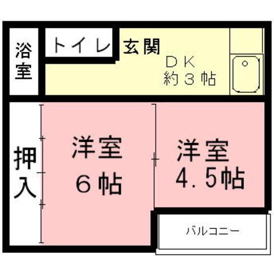南陽ビル(2DK/5階)の間取り写真