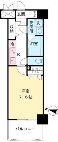 ファウンテン(1K/3階)の間取り写真