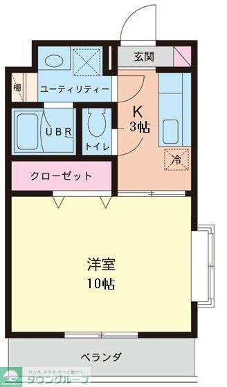 アルトポンテ(1K/1階)の間取り写真