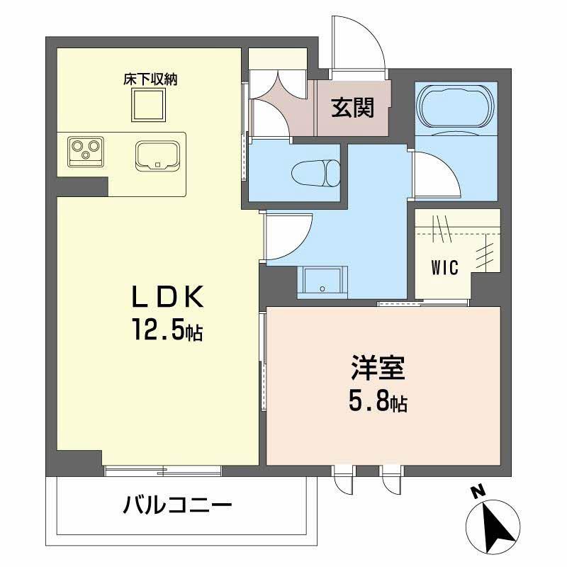 ネオブランコート(1LDK/1階)の間取り写真