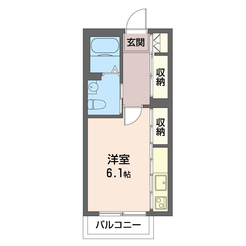 パークハイム(ワンルーム/2階)の間取り写真