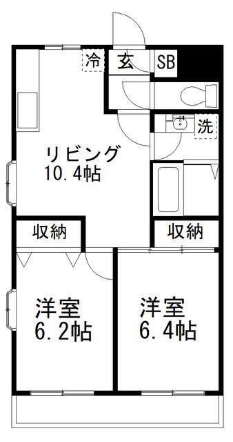 メゾンエトワル(2LDK/1階)の間取り写真
